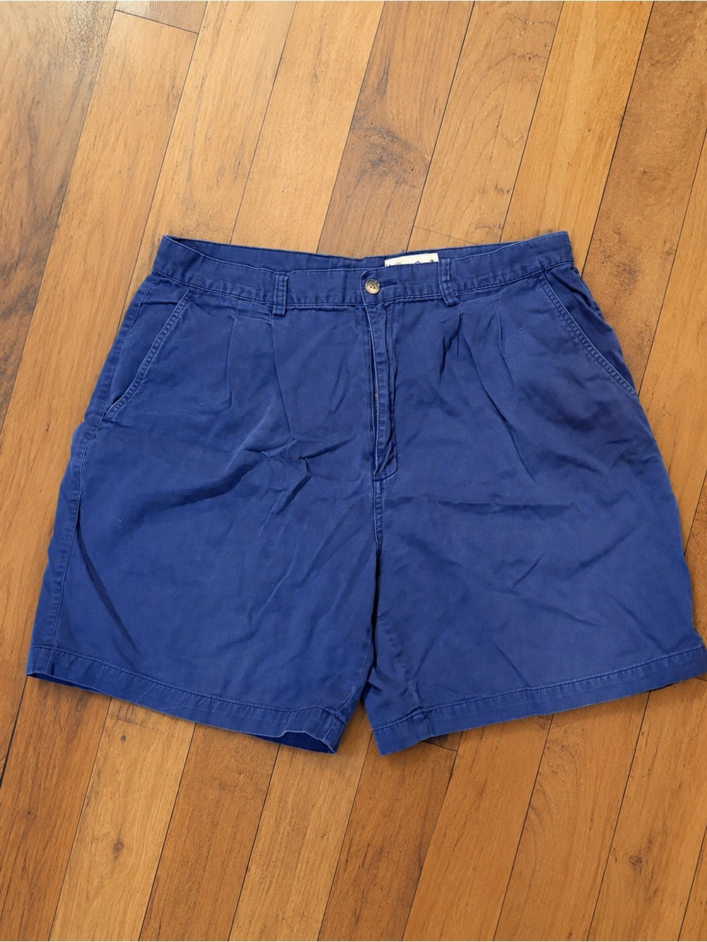 Eddie Bauer Navy Blue Flat Front Chino Shorts